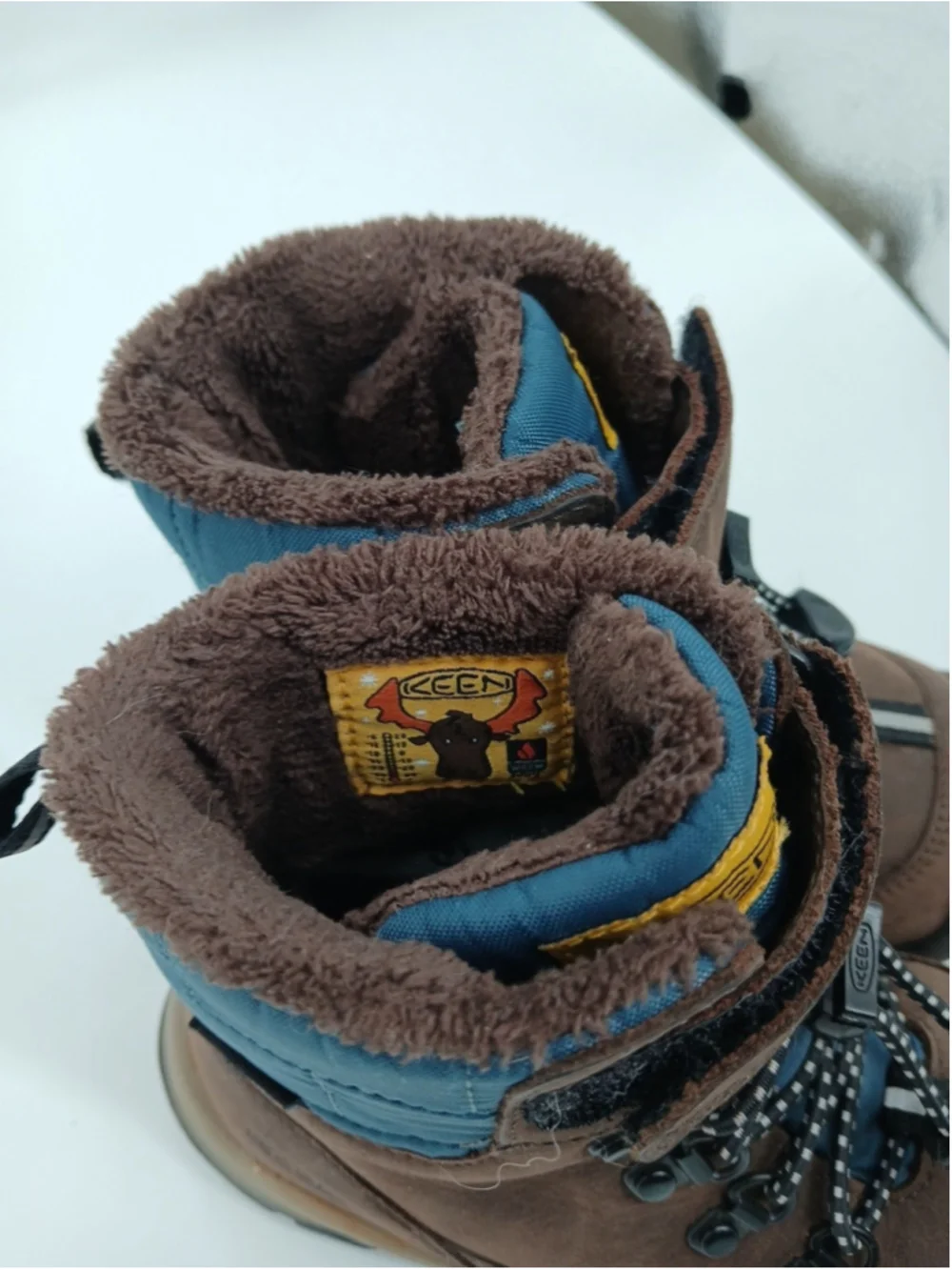 Keen Kanibou Waterproof Boots Little Kids Size 9 Brown/ Blue